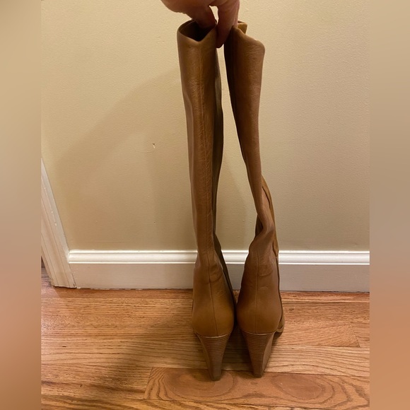 Aldo Knee High Heeled Boots - Chestnut, Suede Front, Leather Back Size 7 - Picture 4 of 4